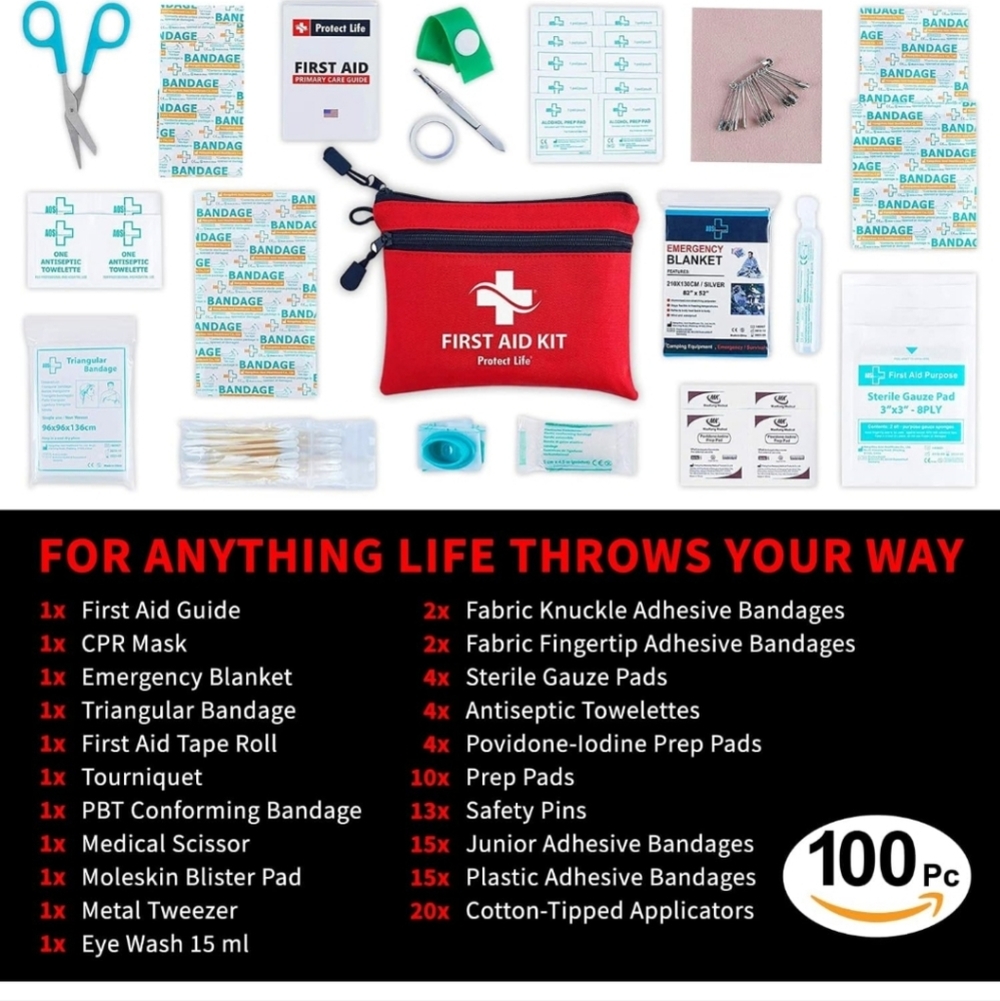 100 Pcs First Aid Kit for Home - Picture 3 of 7